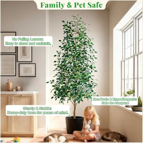 bailikang 6ft artificial ficus trees indoor faux trees on a desk or shelf