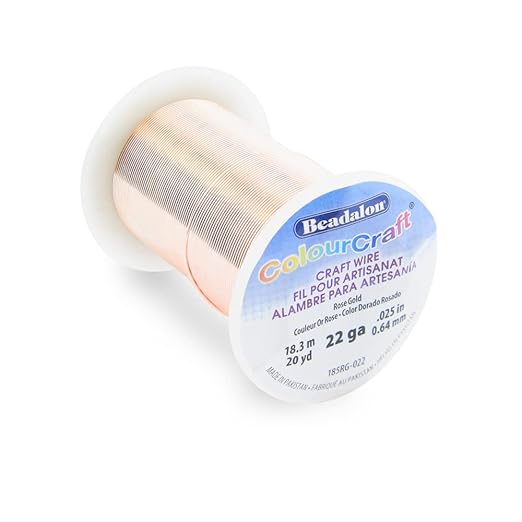 Beadalon ColourCraft Wire, 22 Gauge, Rose Gold Color Silver Plated, 20 yd Spool