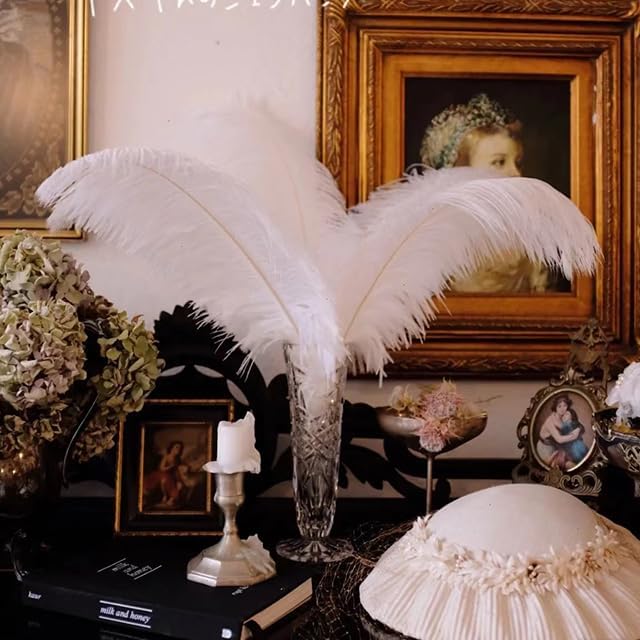 Happy Feather 16-18 inch Royal Blue Ostrich Feathers Craft for Wedding Party Centerpieces Home Decoration DIY Craft Pack of 10