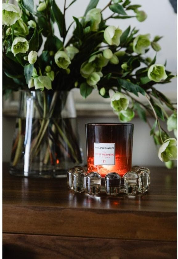 Alice Lane Home Collection Original Smoky Glass Small Bubble Candle Dish | Votive and Candle Plate, Diffuser Base, Wax Catcher, Decorative Tray, Jewelry Catchall, Decorative Tabletop Accent
