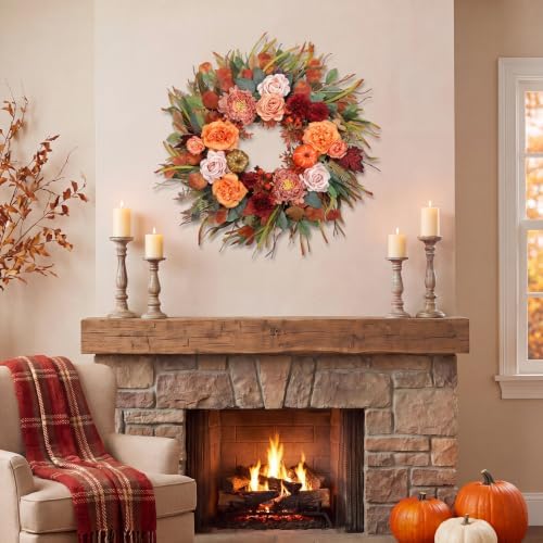 26” fall wreaths for front door, autumn harvest, package contents