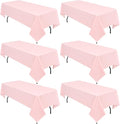 6 Pack Pink Tablecloths for 8ft Rectangle Tables 60 x 126 Inch - Polyester Table Cover Stain and Wrinkle Resistant Washable Fabric Table Clothes for Wedding Party Banquet Reception Restaurant