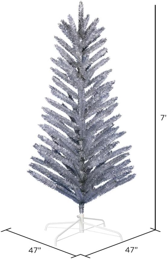 vickerman 7' vintage aluminum artificial christmas tree, close-up detail