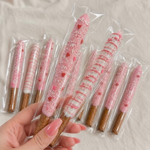 EKAPACKAGING 200Pcs 2x10 Inches Self Sealing Cellophane Bags Clear Pretzel Rod Bags for Treat, Candy Melts, Cookie, Popsicle, Ice Pop