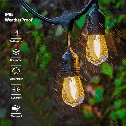 svater outdoor string lights 105 ft outside waterproof shown in use