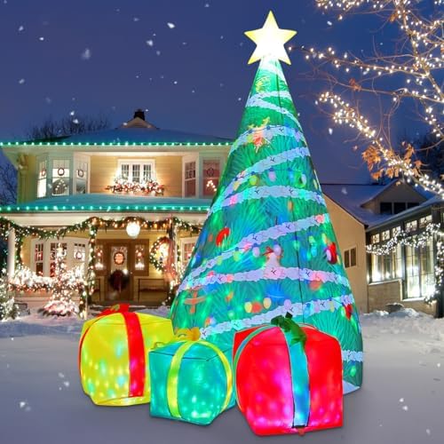 comin 7 ft christmas inflatables tree outdoor decorations shown in use