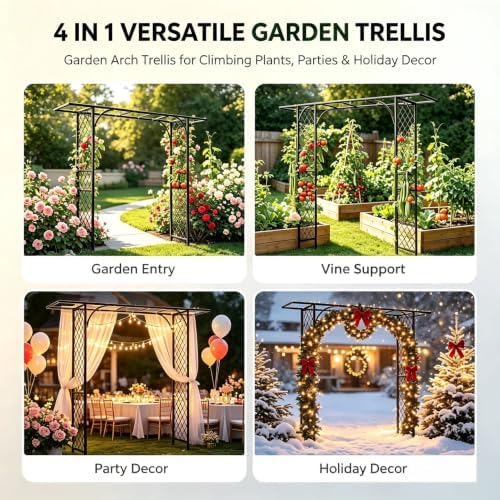 zhongma metal garden arbor, 83.5'' high x 82.7'', front angle view