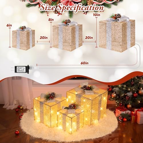 brightever 10" 8" 6" set of 3 christmas shown in use