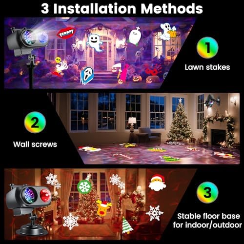 Halloween Christmas Projector Lights Outdoor，LED Projector Lights,2-in-1 Dual...