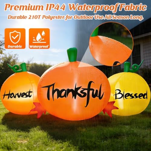 danxilu 8 ft fall pumpkin trio inflatable thanksgiving on a desk or shelf