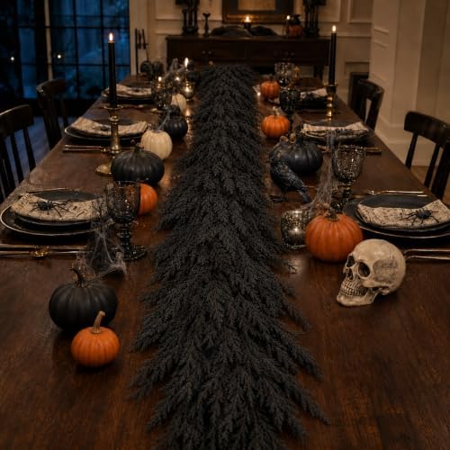 black halloween mantle garland decor gothic garlands for, view 9