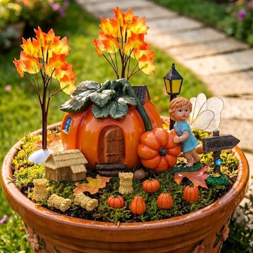 pinkunn 16 pcs fall fairy garden miniature pumpkin, main product view
