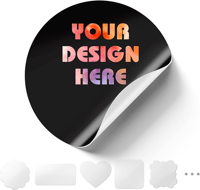 Custom Logo Stickers for Business, Personalised Logo Labels - Any Shape, Waterproof Vinyl Glossy Stickers for Branding & Packaging