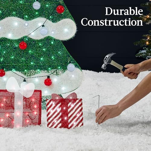 best choice products 6ft lighted 2d christmas tree, package contents
