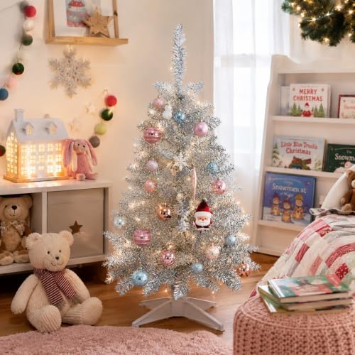 3ft silver artificial small christmas tree mini tabletop, package contents