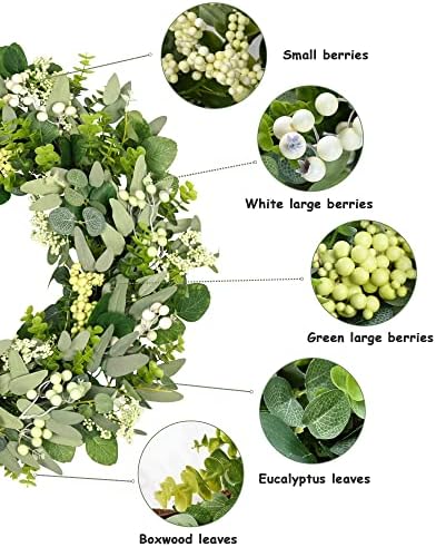 vlorart 24-26 inch artificial spring summer greenery christmas, close-up detail