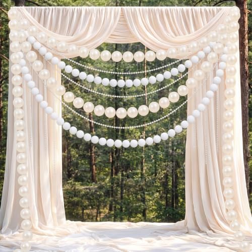 quick link pearl ball garland with 16.4ft pearl, side view