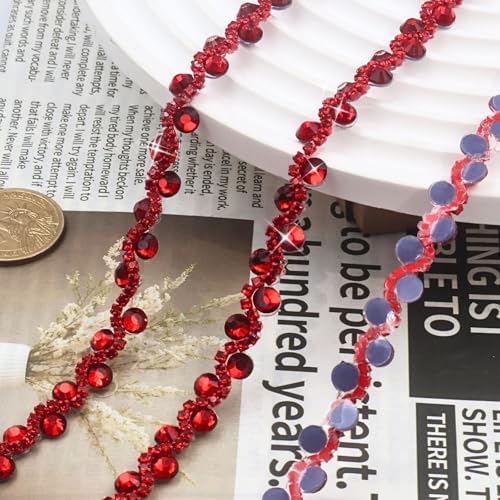 bijou joon 6 yards red self adhesive rhinestone, package contents