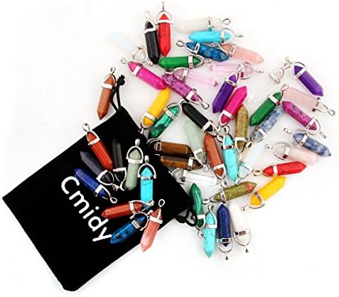 crystal pendants mutilcolor 50pcs gemstone bullet meditation healing on a desk or shelf