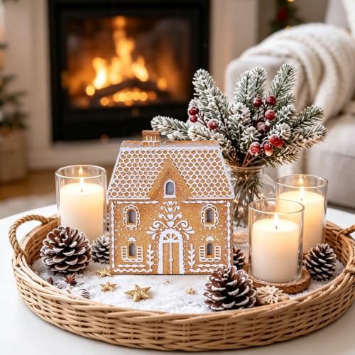cynkeyee gingerbread house christmas decoration - 6.5 inch, package contents