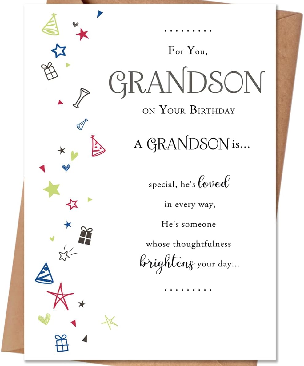 Grandson Birthday Card, Birthday Card Gitfs for Grandson