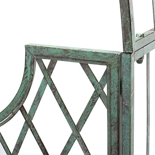 safavieh outdoor jaida metal garden arbor, 88" antique, side view