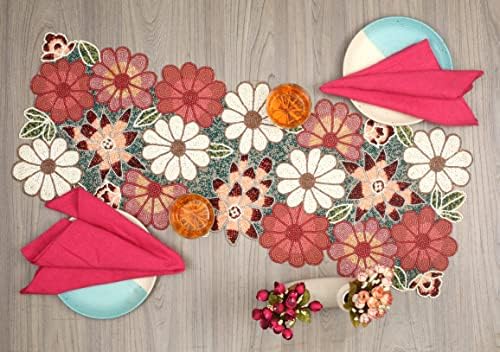 lightnpro beaded table runner - elegant handmade floral, side view