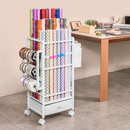 aquzee wrapping paper storage, wrapping paper cart with, main product view