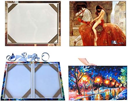diy solid wood canvas frame kit with stretch on a desk or shelf