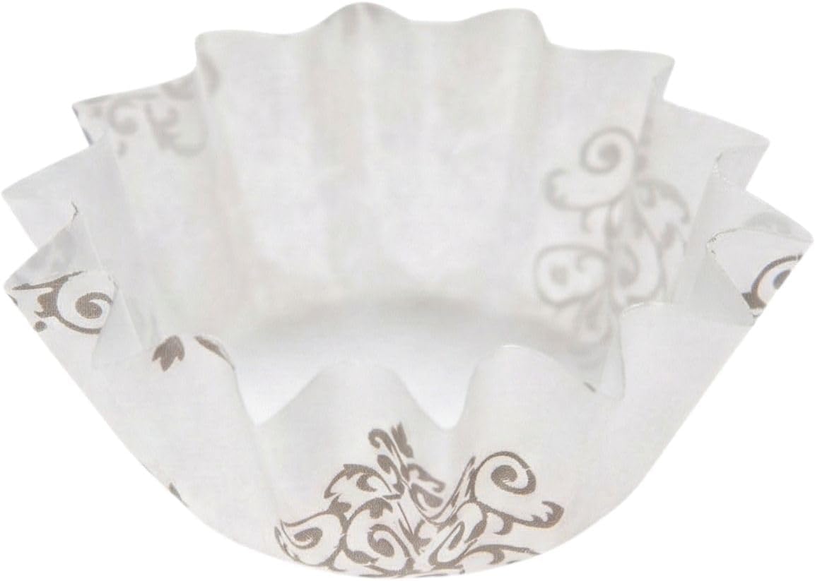 Restaurantware 0.4 oz Vintage Floral Paper Mini Baking Cup, Flared, 200 Ct