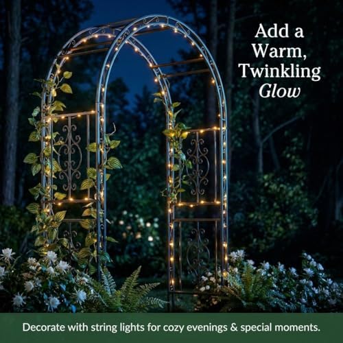 plow & hearth arch metal outdoor garden arbor, package contents