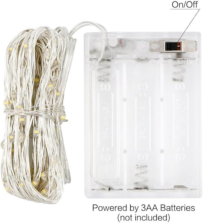 ANJAYLIA 4 Pack Fairy Lights 33ft 100 LED String Lights Battery Operated Mini Twinkle Starry Lights for Wedding, Party, Christmas, Decor, Warm White