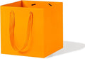 Orange Paper Gift Bag Small Square Bottom Kraft Paper Bags with Handles for Wedding Baby Shower Birthday Party (Orange, 8 x 8 x 8 in, 10 CT)
