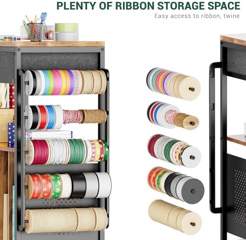 punluxu wrapping paper storage cart for 12 rolls, close-up detail