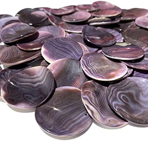 abcgems darkest wampum shell pendant beads usa coin, side view