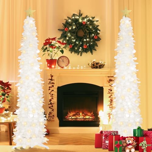 6 ft pop up christmas tree with 100 shown in use