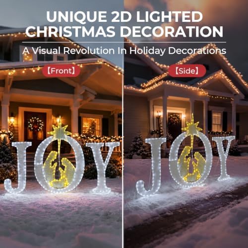 49-inch large outdoor christmas decorations joy lighted sign on a desk or shelf