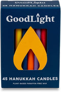 GoodLight Hanukkah (Chanukah) Candles | 45 Minute Burn Time | Dripless Paraffin Free Menorah Candles (45 Count)
