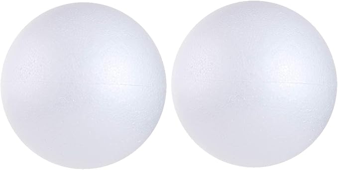 2PCS 7.9 Inch White Foam Balls Polystyrene Craft Balls Foam Balls for Art, Craft, Household, School Projects and Christmas Easter Party Decorations