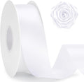 KINGLAKE Double Faced White Satin Ribbon - 1-1/2 Inch x 50 Yards | Gift Wrapping Ribbon for Crafts Roses Making Bouquets Bows Wedding Bridal Shower Baby Shower Birthday Easter Christmas Decor