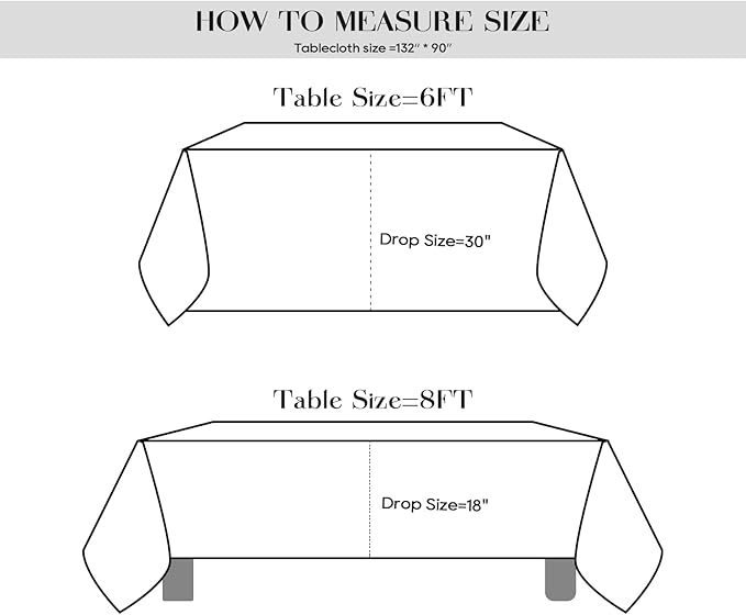 Surmente 5 Pack Black Tablecloth 90 x 132-inch Rectangular Polyester Table Cloth for Weddings, Banquets, or Restaurants