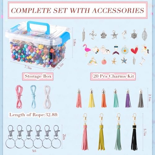 hotop 342 pcs silicone beads for keychain making, close-up detail