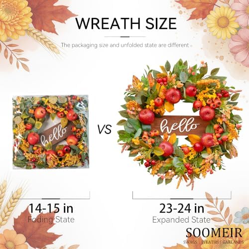 fall wreaths for front door 24 inch autumn, view 9