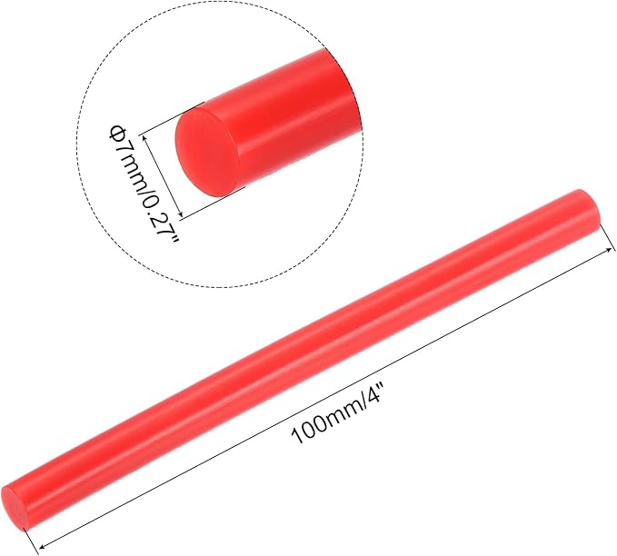 uxcell 20pcs Hot Glue Sticks for Glue Gun 7mm/0.27-inch x 4-inch Mini Hot Melt Adhesive Glue Stick Dark Red