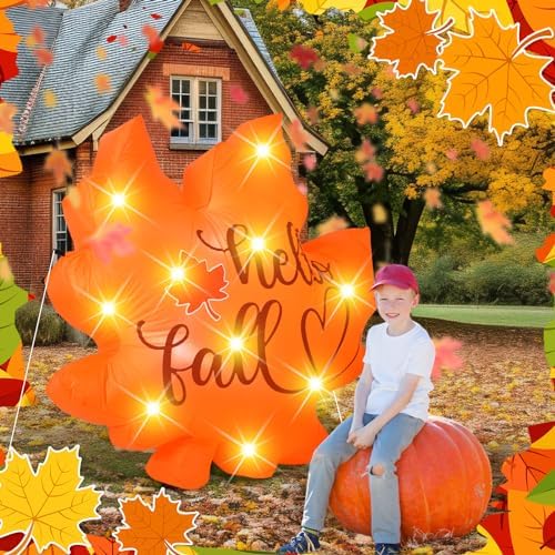 vihose fall maple leaf inflatable 5.25ft led thanksgiving, package contents