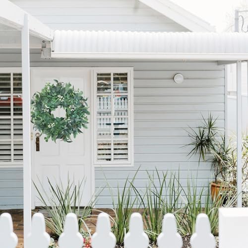24"-26“ green eucalyptus wreaths for front door with, main product view