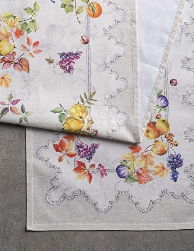 Maison d' Hermine Table Runner 100% Cotton Single Layer Table Runners 108 inches Long for Thanksgiving Christmas Decorations Home Kitchen Dining Party Wedding (Fruit D'Hiver, 14.5" x 108")