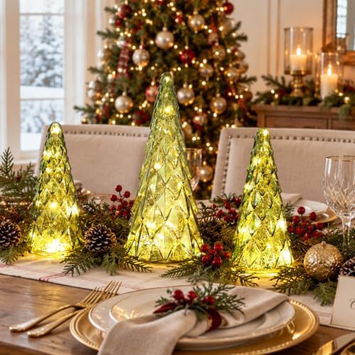 christmas decorations indoor, yeahome set of 3 pre-lit shown in use