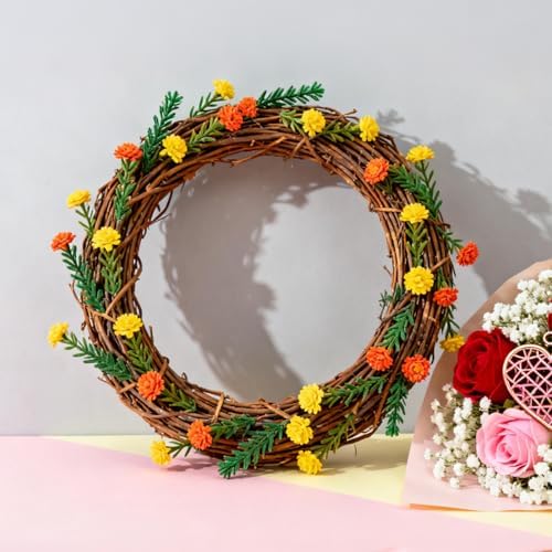 grapevine wreath set, 8 pcs vine branch wreaths, front angle view