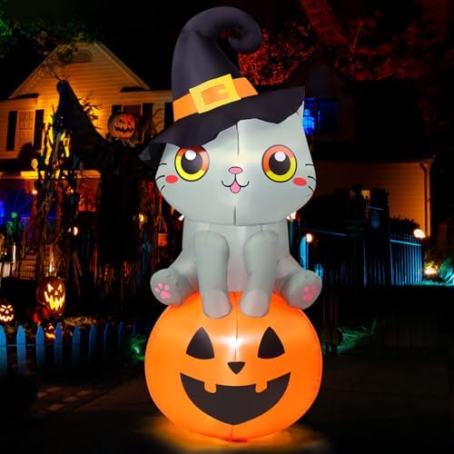 goosh 6 ft halloween inflatables cat outdoor decorations, main product view